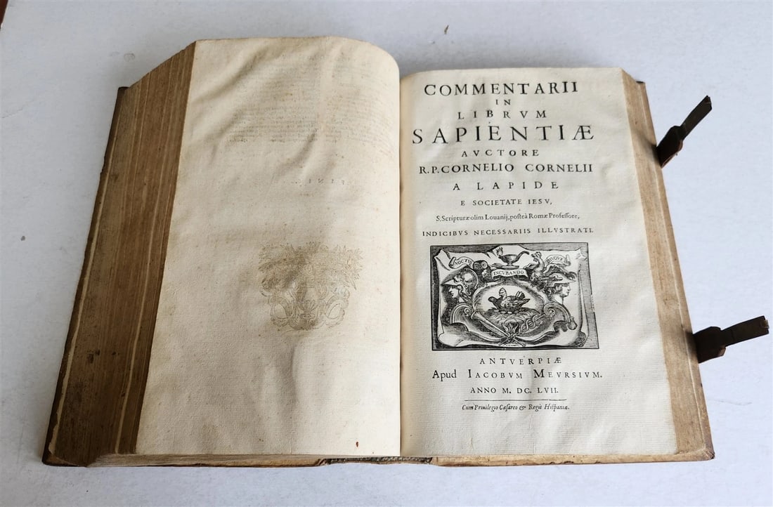 1657 Commentarii in ecclesiasten by CORNELIO LAPIDE antique PIGSKIN FOLIO - 16