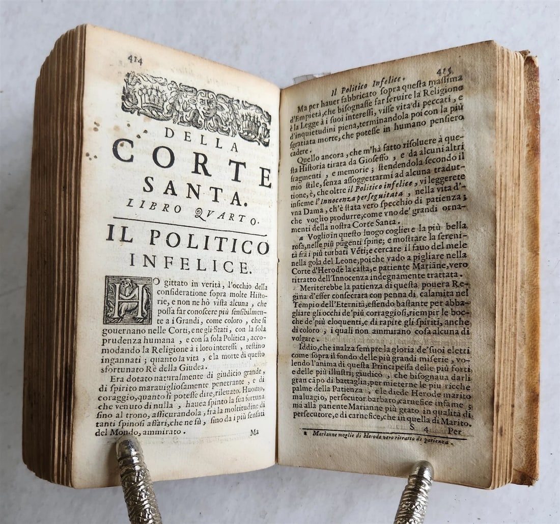 1691 LA CORTE SANTA by NICOLO CAUSINO antique VELLUM BOUND - 10