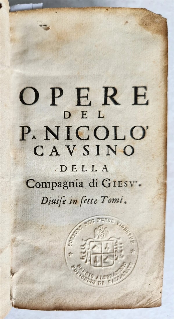 1691 LA CORTE SANTA by NICOLO CAUSINO antique VELLUM BOUND - 6