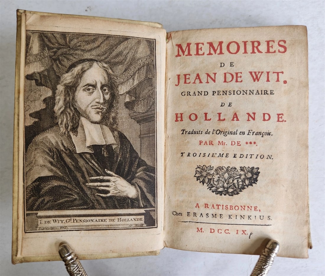 1709 MEMOIRES de JEAN de WIT Grand Pensionnaire de HOLLANDE antique VELLUM - 2