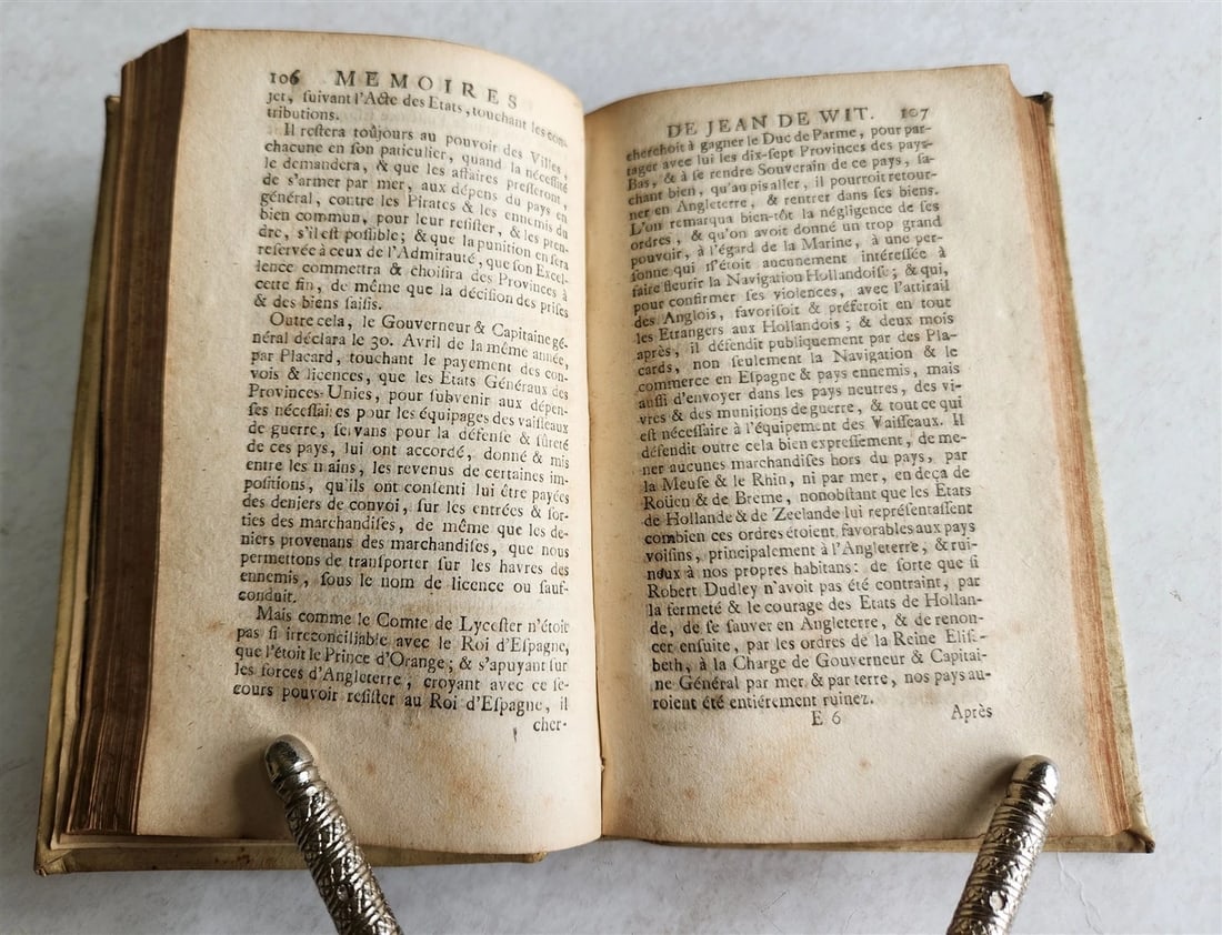 1709 MEMOIRES de JEAN de WIT Grand Pensionnaire de HOLLANDE antique VELLUM - 6