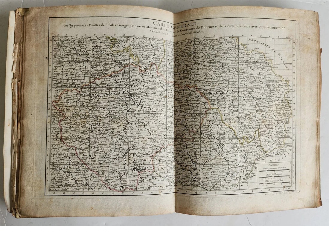1758 46 MAPS NOUVEAU THEATRE DE GUERRE ATLAS TOPOGRAPHIQUE ET MILITAIRE antique - 17