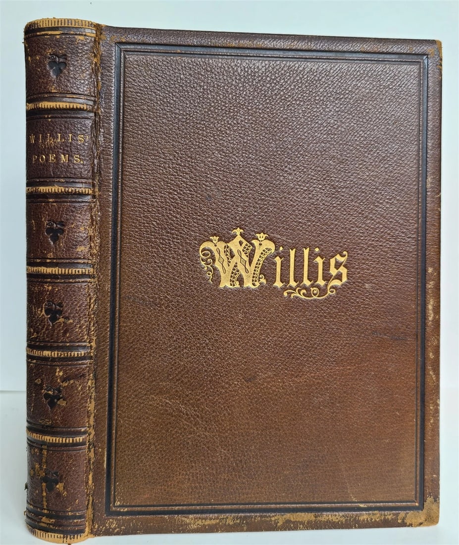 1860 SACRED POEMS by N PARKER WILLIS antique ILLUSTRATED Americana CIVIL WAR ERA (1 of 17)