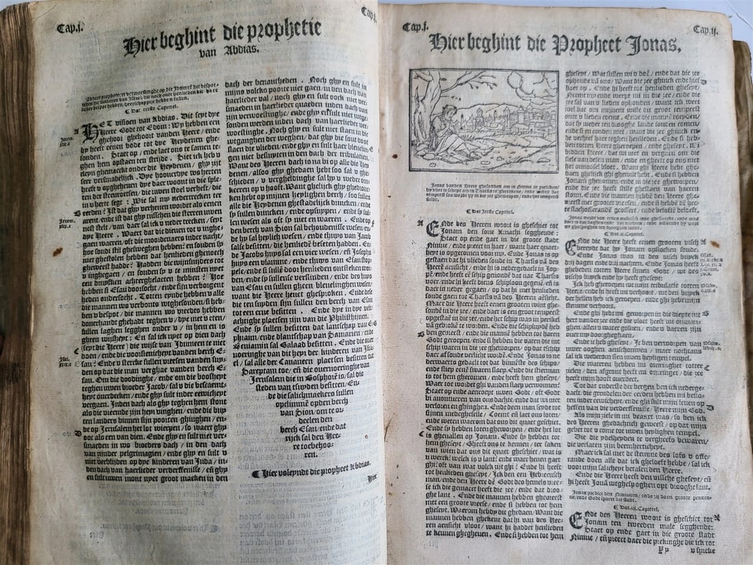 1565 BIBLE in DUTCH ILLUSTRATED 16th CENTURY antique FOLIO VELLUM BOUND rare - 16