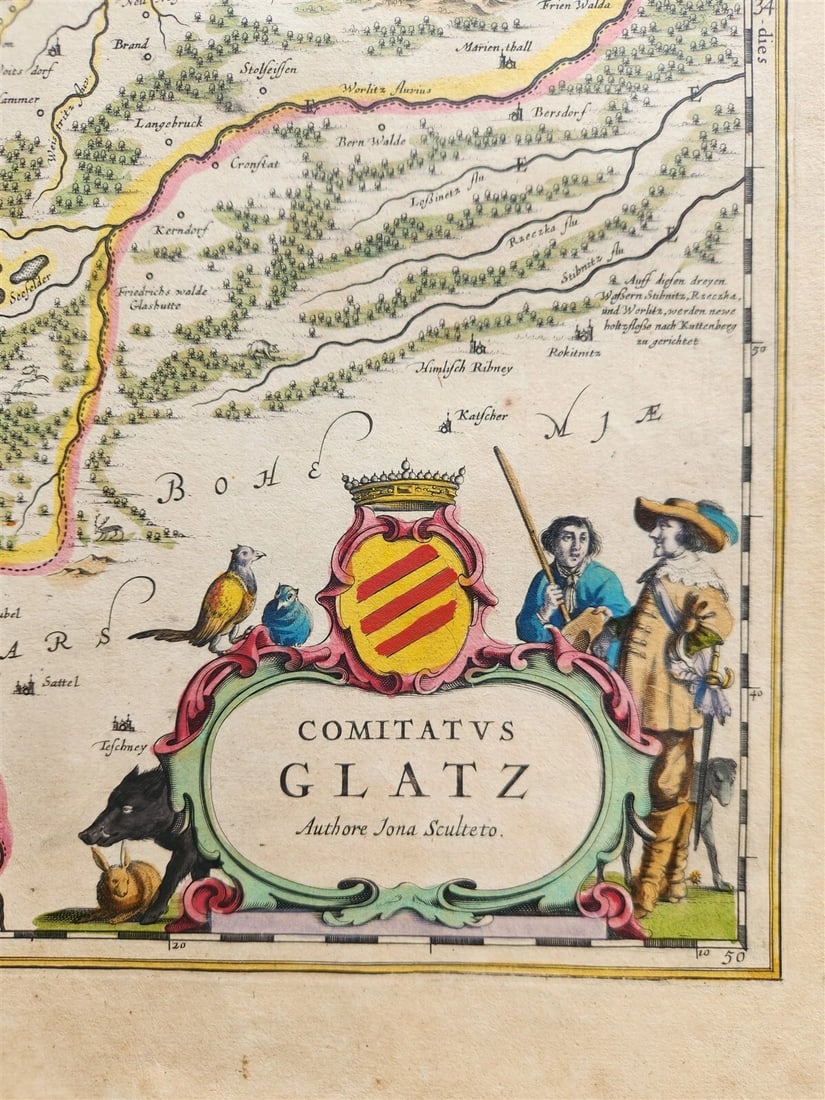 1640 MAP of POLAND KLADSKO GLATZ by WILLEM BLAEU antique AUTHENTIC hand colored (1 of 5)