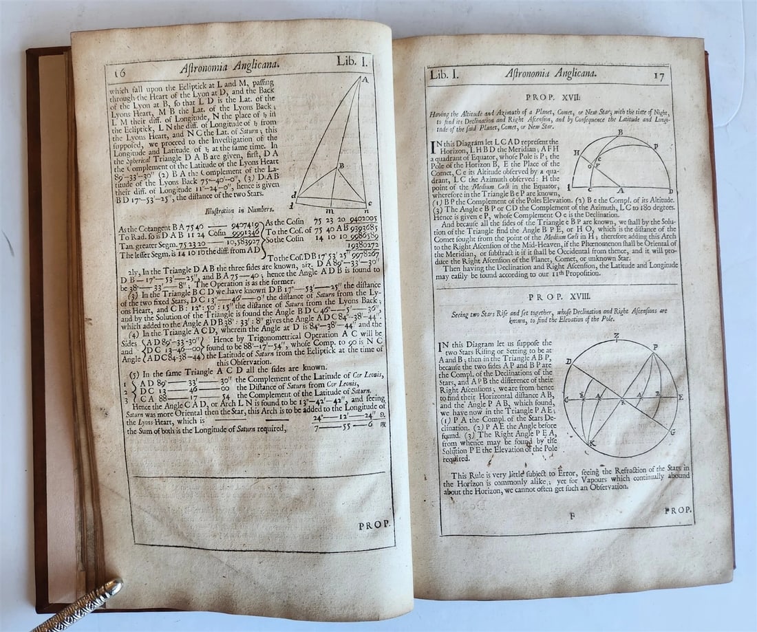 1699 ASTRONOMIA ANGLICANA in ENGLISH by N. Greenwood antique ILLUSTRATED scarce - 16