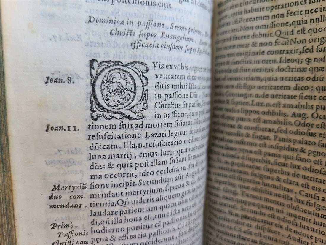 1586 Sermones Dominicales per Totum Annum antique PIGSKIN Jacobus de Voragine - 6