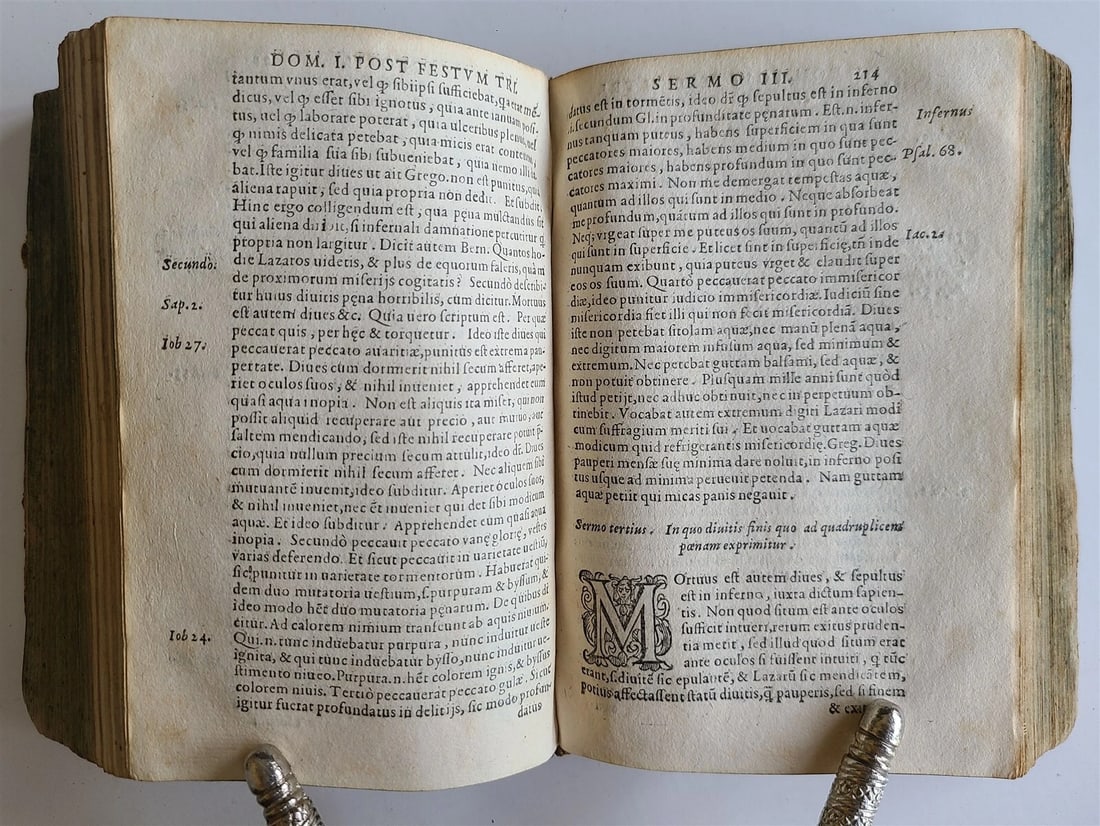 1586 Sermones Dominicales per Totum Annum antique PIGSKIN Jacobus de Voragine - 7