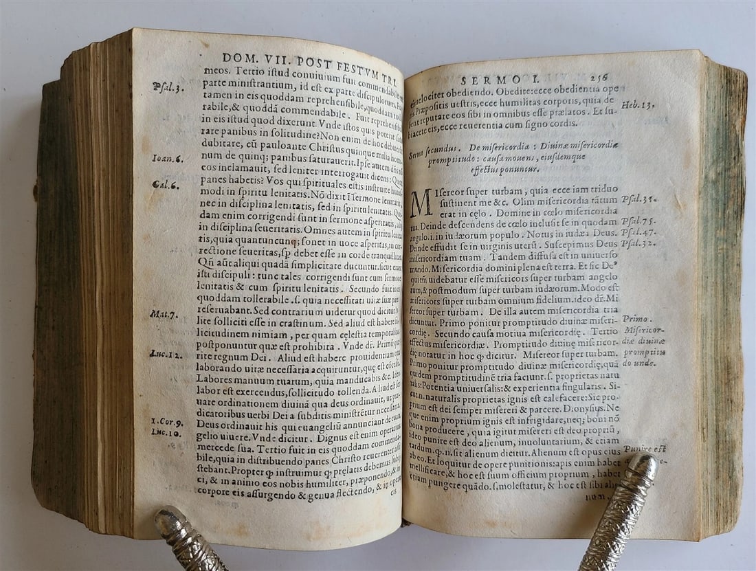 1586 Sermones Dominicales per Totum Annum antique PIGSKIN Jacobus de Voragine - 9