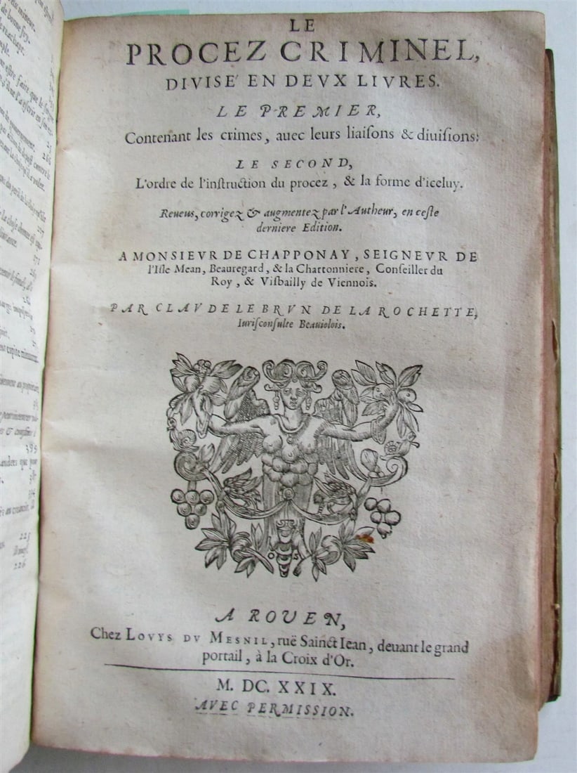 1629 LAW BOOK in FRENCH ANTIQUE vellum bound LE SECOND LIVRE DU PROCEZ CIVIL - 13