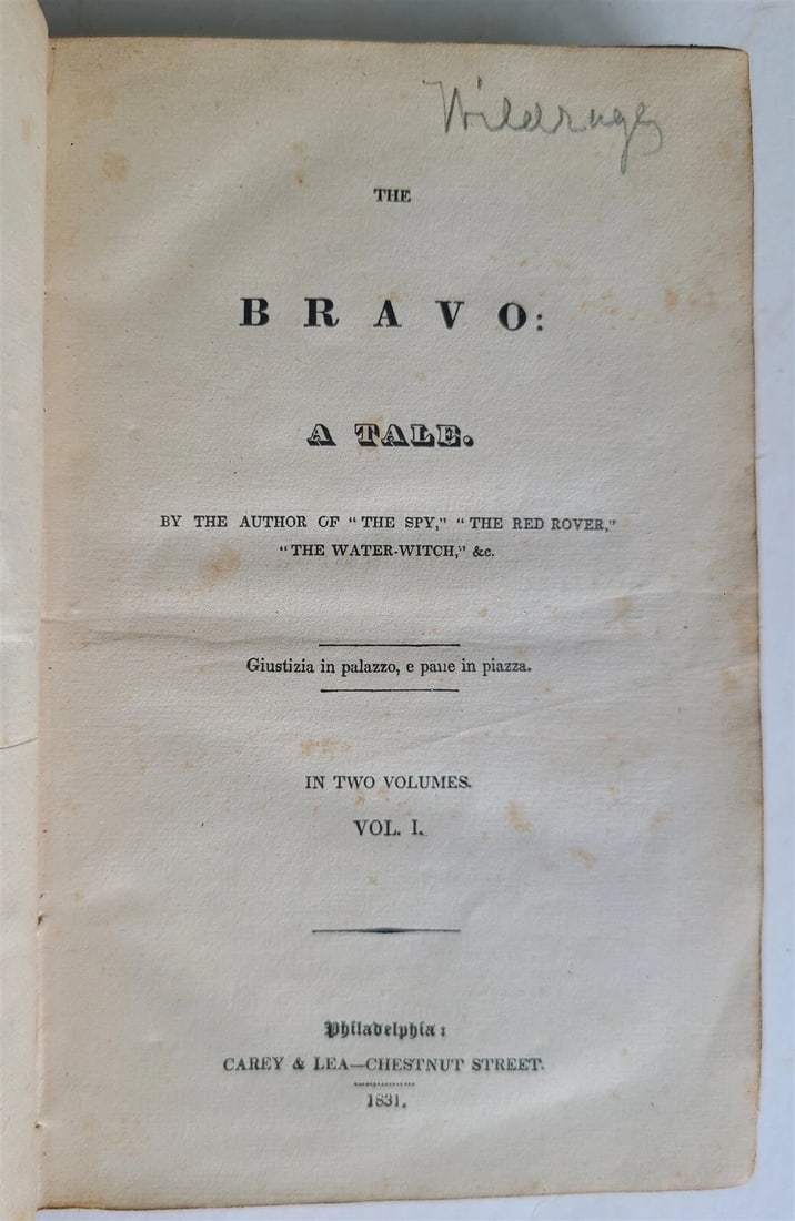 1831-1832 FENIMORE COOPER THE BRAVO 2 VOLUMES antique 1st EDITION - 5
