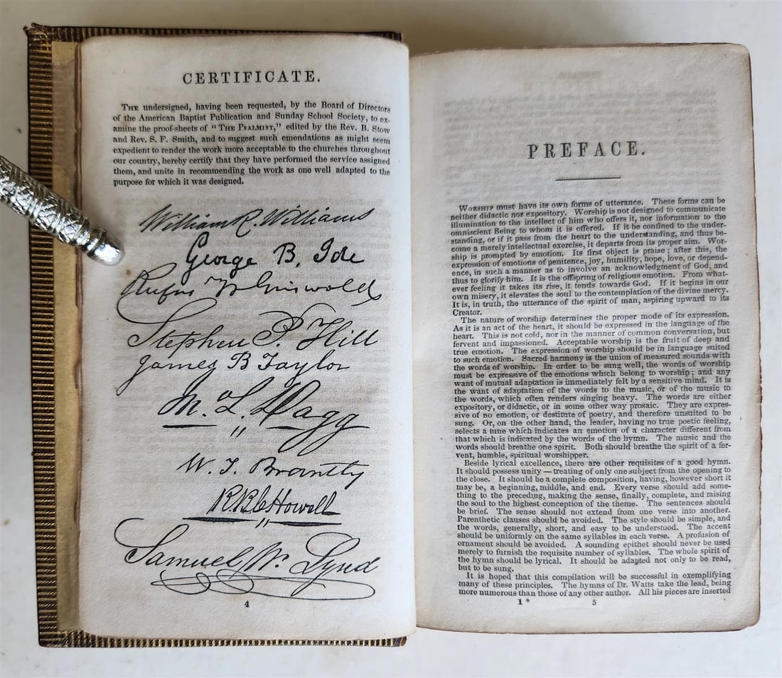 1854 THE PSALMIST collection of hymns for Baptist Churches antique AMERICANA - 7