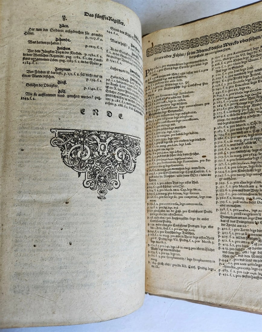 1654 SERMONS Augustana fidei confessio antique PIGSKIN BOUND FOLIO w/ CLASPS - 17