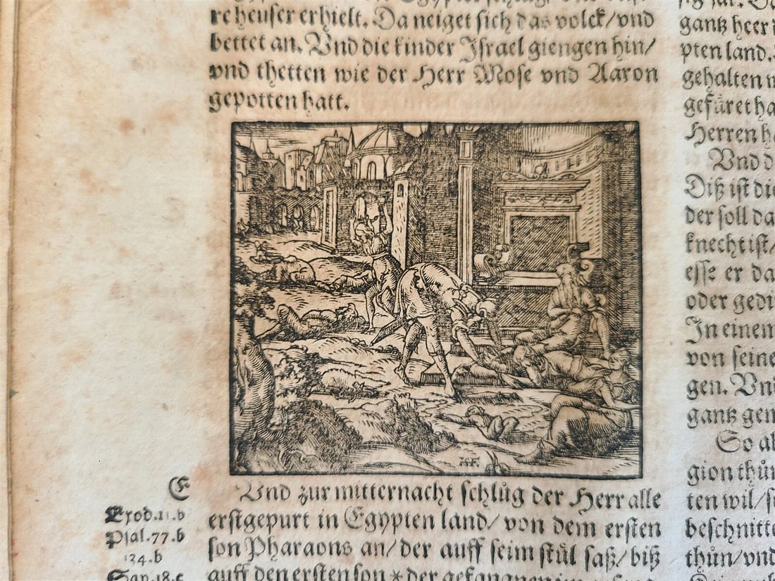 1597 BIBLE ILLUSTRATED by JM Bocksberger & Jost Amman FOLIO antique GERMAN - 10