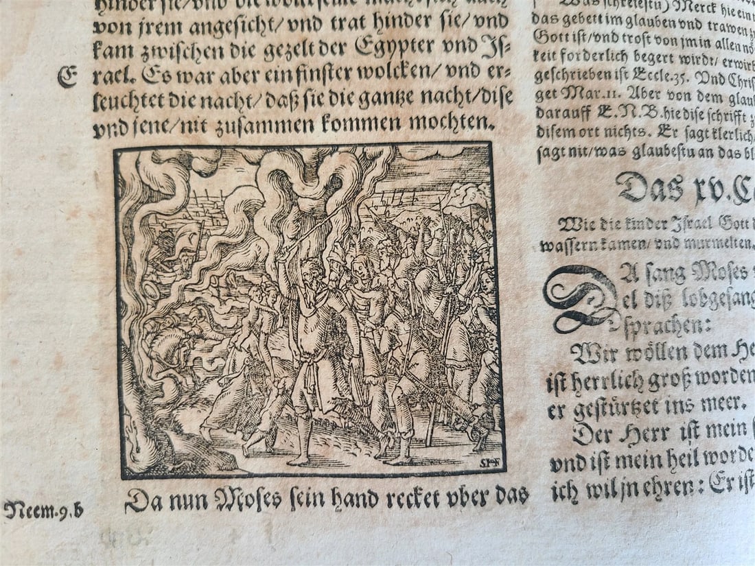 1597 BIBLE ILLUSTRATED by JM Bocksberger & Jost Amman FOLIO antique GERMAN - 9