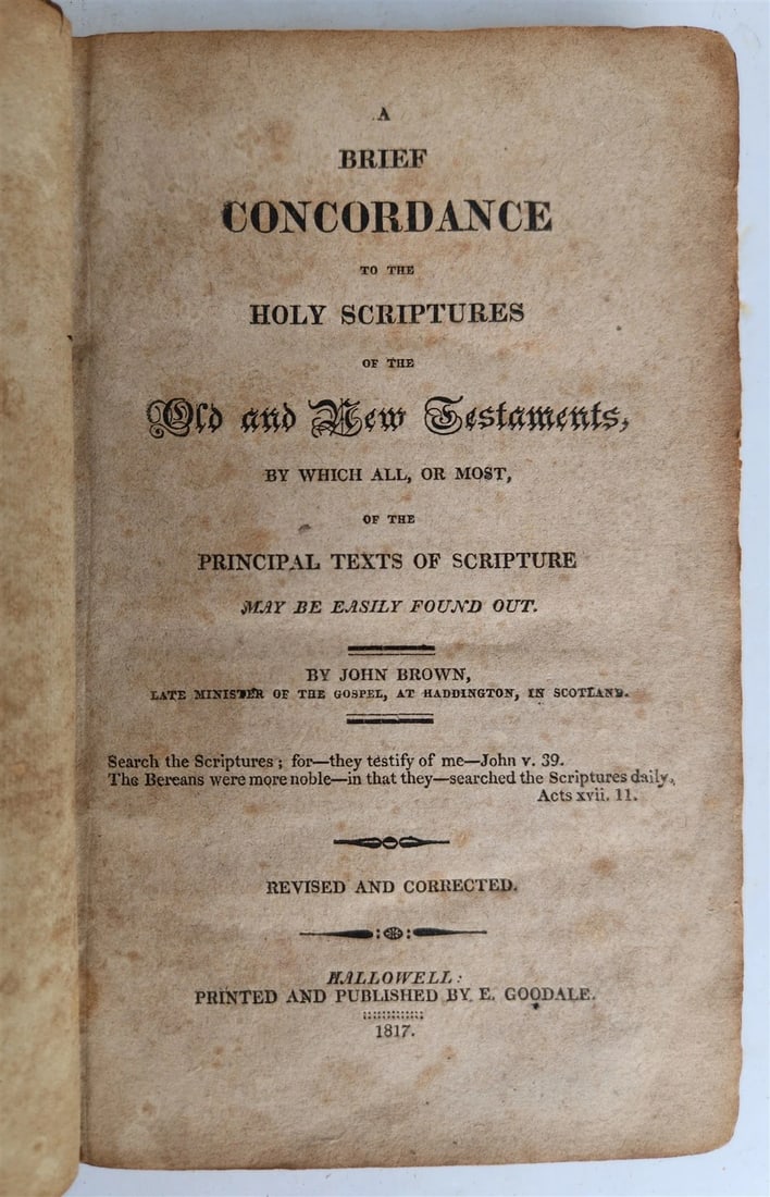 1817 CONCORDANCE to OLD & NEW TESTAMENTS antique AMERICANA (1 of 6)