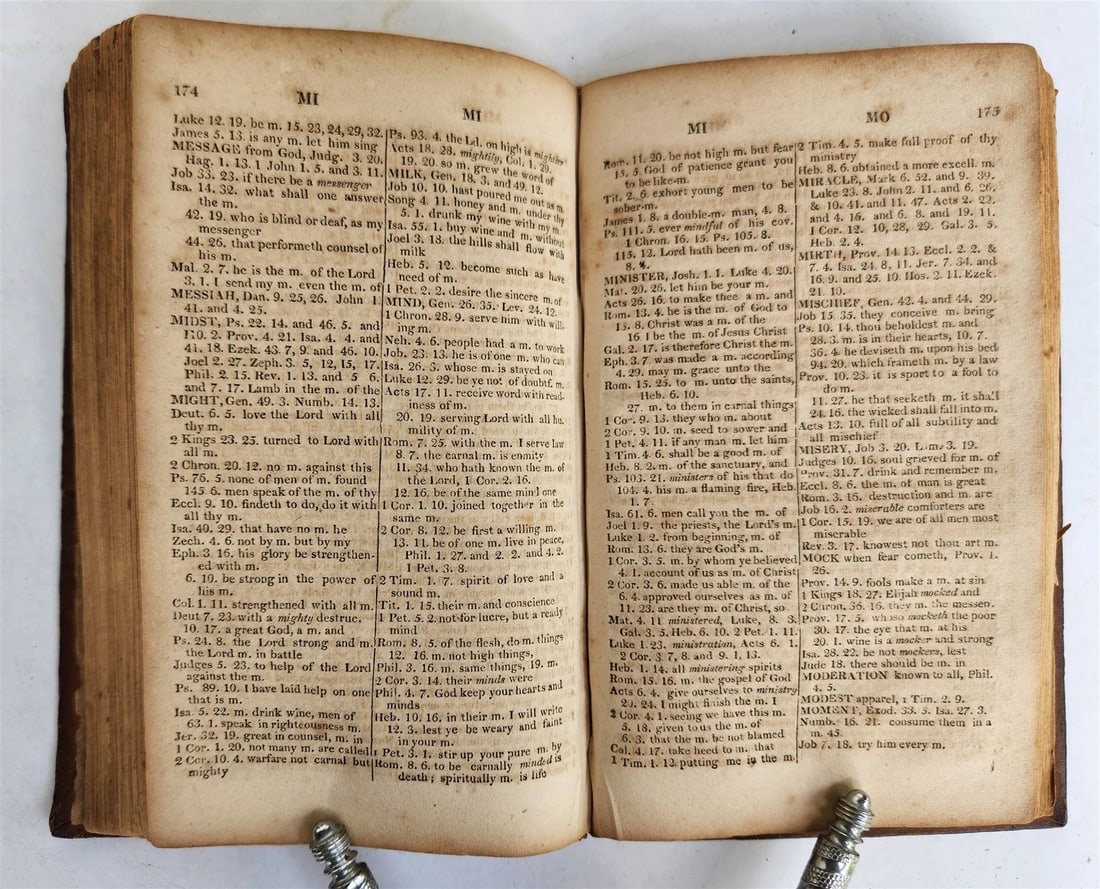 1817 CONCORDANCE to OLD & NEW TESTAMENTS antique AMERICANA - 6