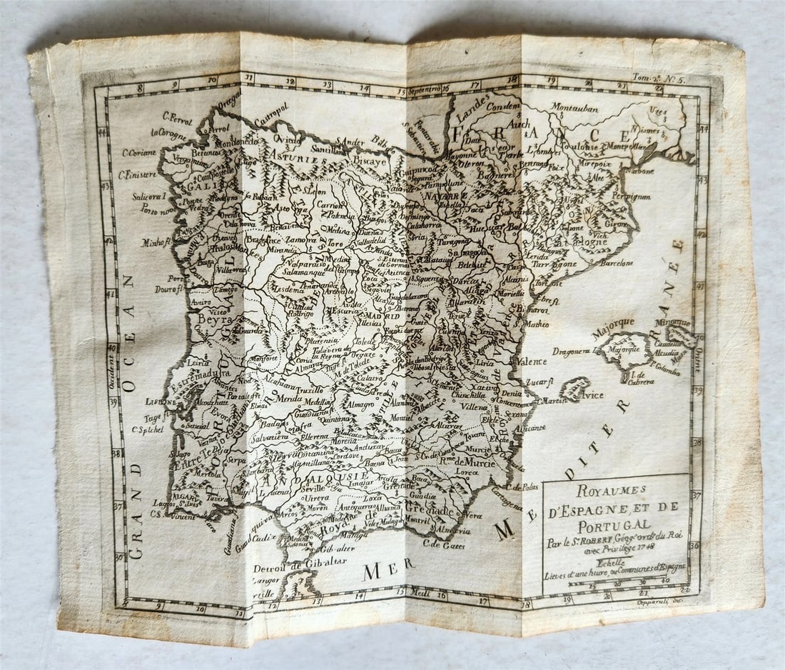 1748 SMALL MAP of PORTUGAL Antique - 2