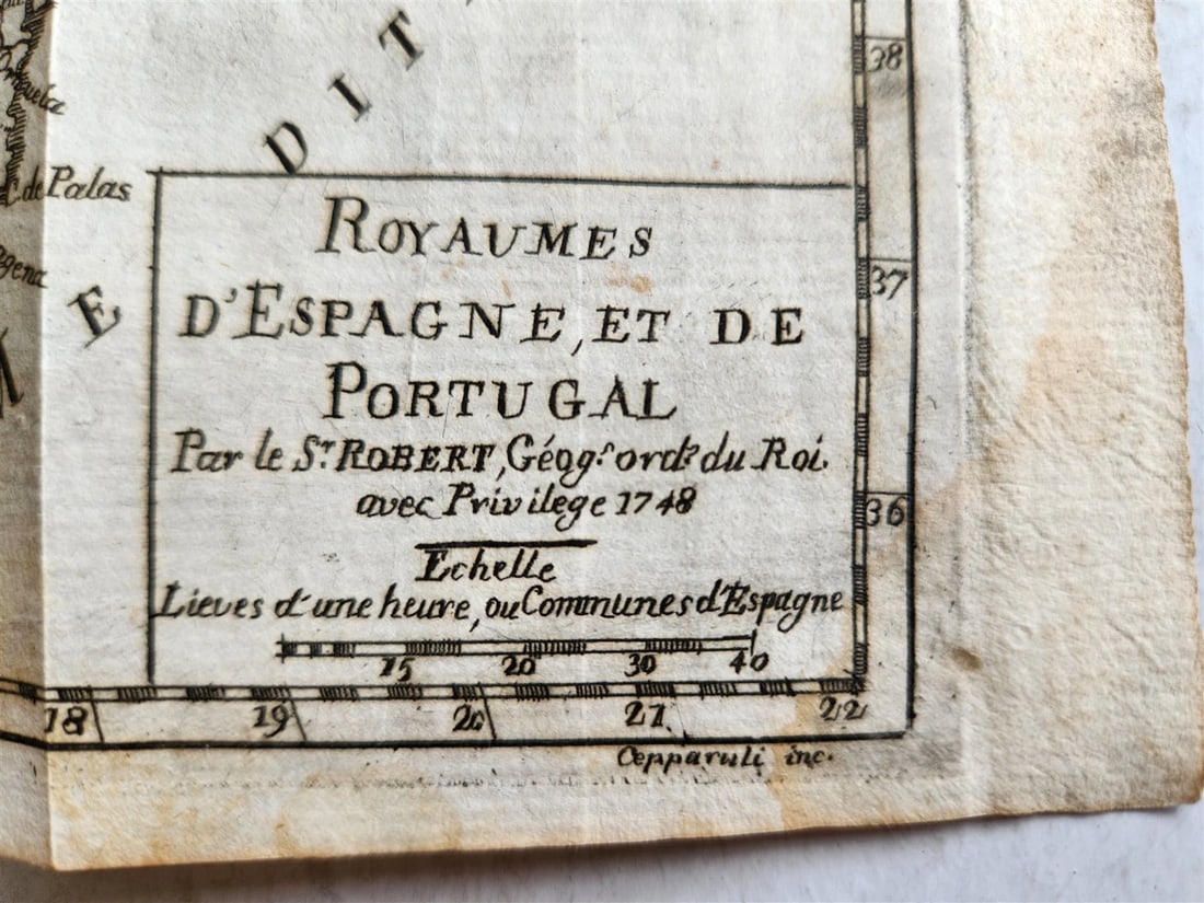 1748 SMALL MAP of PORTUGAL Antique - 3