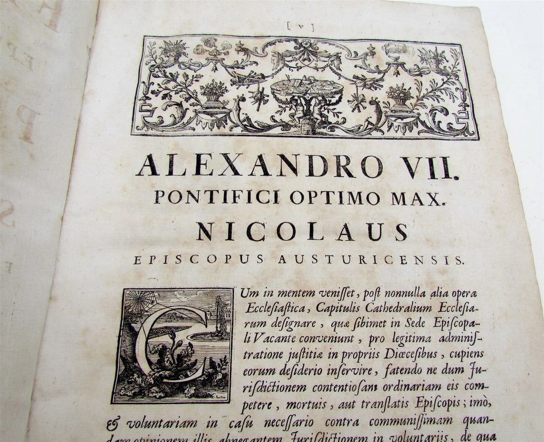 1741 VELLUM BOUND ANTIQUE FOLIO N. Fermosini HISPANI EPISCOPI POTESTATE CAPITULI - 5