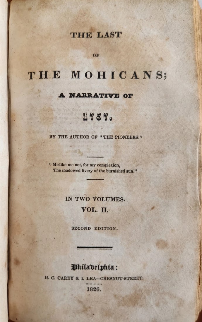 1826 LAST OF THE MOHICANS by JAMES FENIMORE COOPER antique - 3