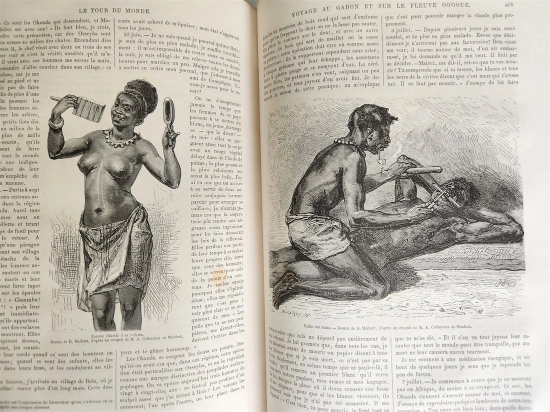 1878 HISTORY of VOYAGES ILLUSTRATED antique AFRICA CHILE NORTH POLE GREECE: Title: 1878 HISTORY of VOYAGES ILLUSTRATED antique AFRICA CHILE NORTH POLE GREECE Description: LE TOUR DE MONDE Nouveau Journal des Voyages. Publie sous la direction de E.Charton. [Published under