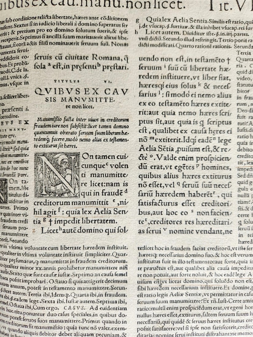 1548 JUSTINIAN Institutiones imperatoris semper maximi antique FOLIO - 15