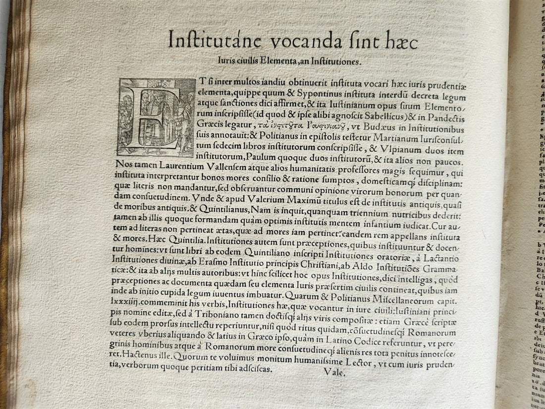 1548 JUSTINIAN Institutiones imperatoris semper maximi antique FOLIO - 18