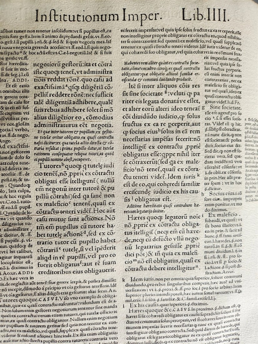 1548 JUSTINIAN Institutiones imperatoris semper maximi antique FOLIO - 8