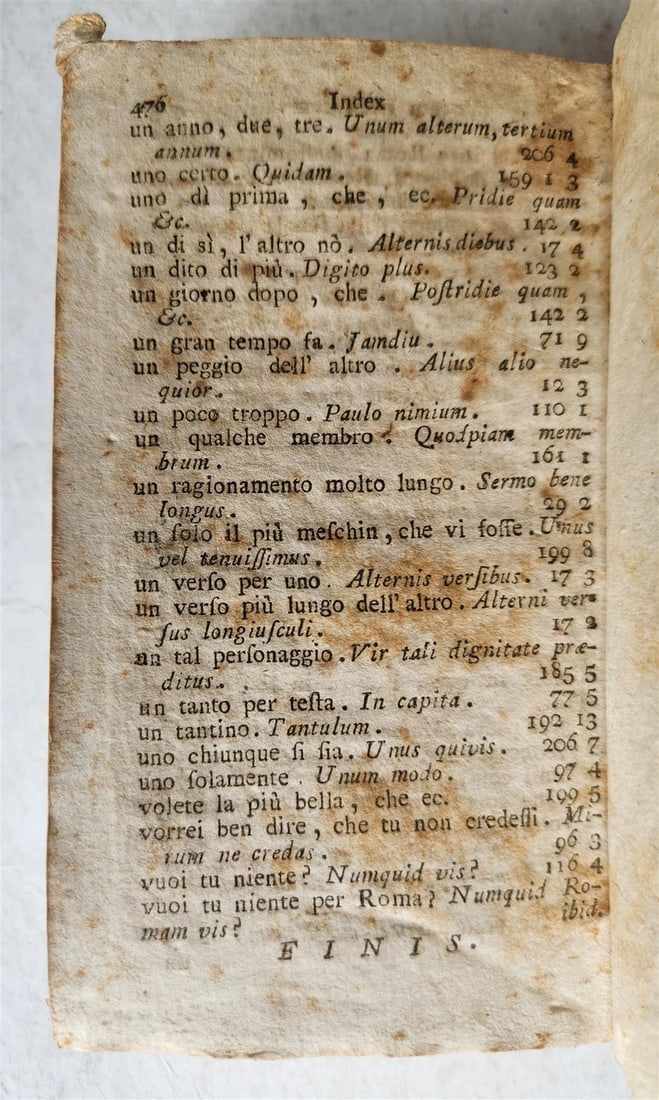 1776 LATIN ORATIONS by HORATIO TURSELLINO in ITALIAN antique VELLUM BINDING - 6