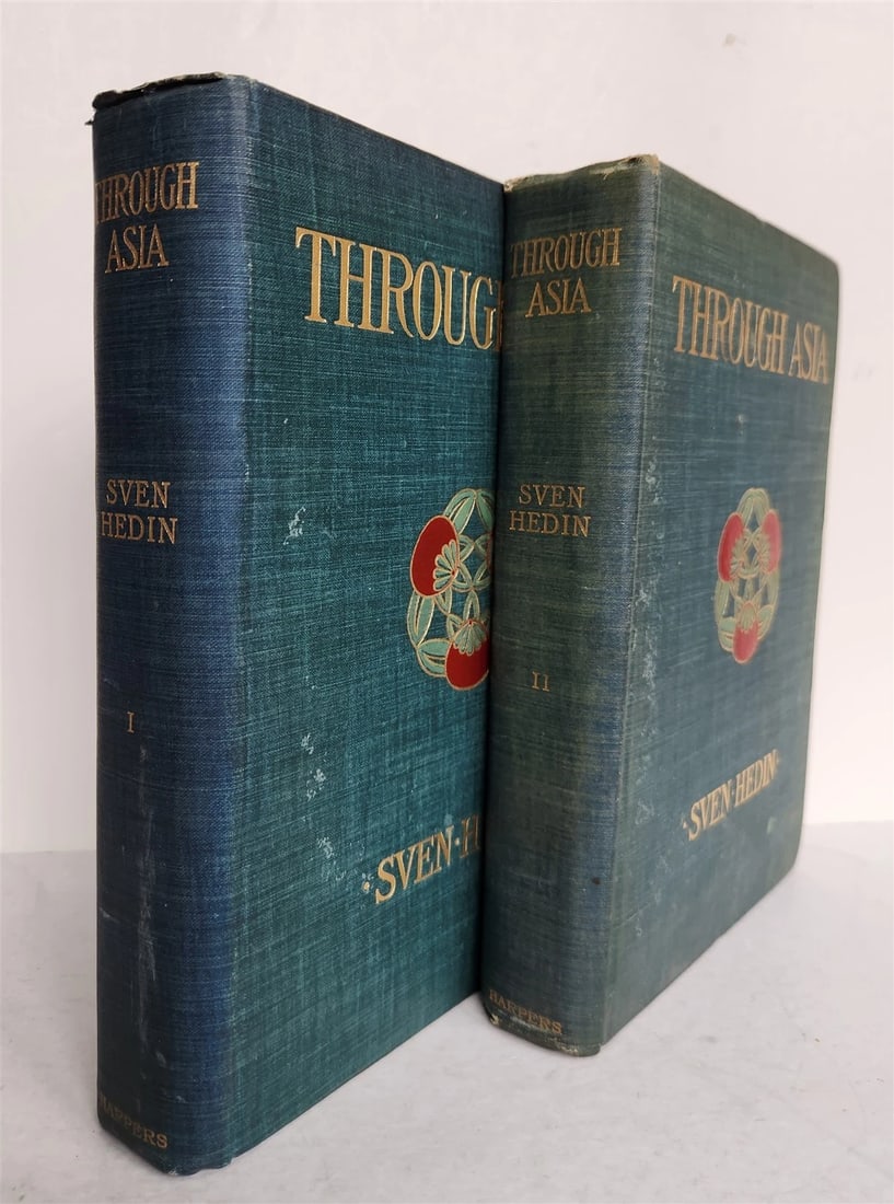 1899 THROUGH ASIA by SVEN HEDIN antique ILLUSTRATED w/ 300 PICTURES 2 volumes (1 of 20)