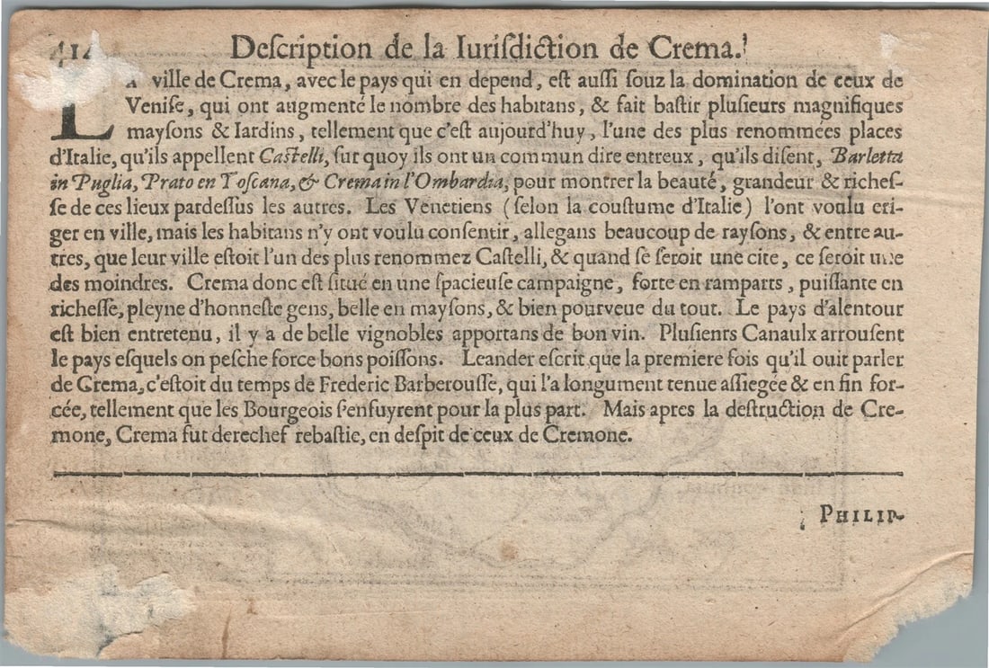 1590s MAP of BRESCIA ITALY by Peter van den Keere Antique - 3