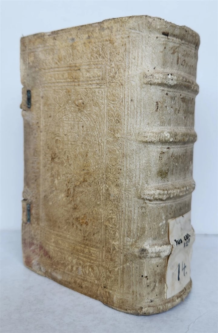 1609-1622 CANON LAW BOOK antique PIGSKIN BINDING Singulares Iuris Canonici (1 of 7)