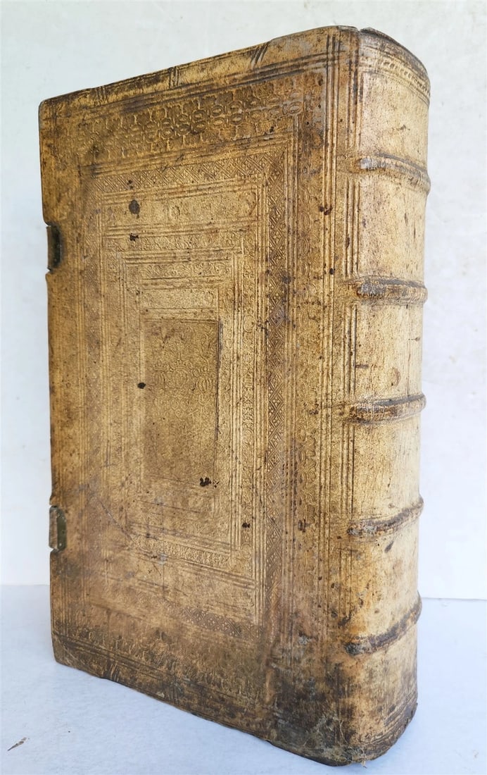 1618 SERMONS by J. MUNSTER antique PIGSKIN BOUND FOLIO w/ CLASPS rare (1 of 14)