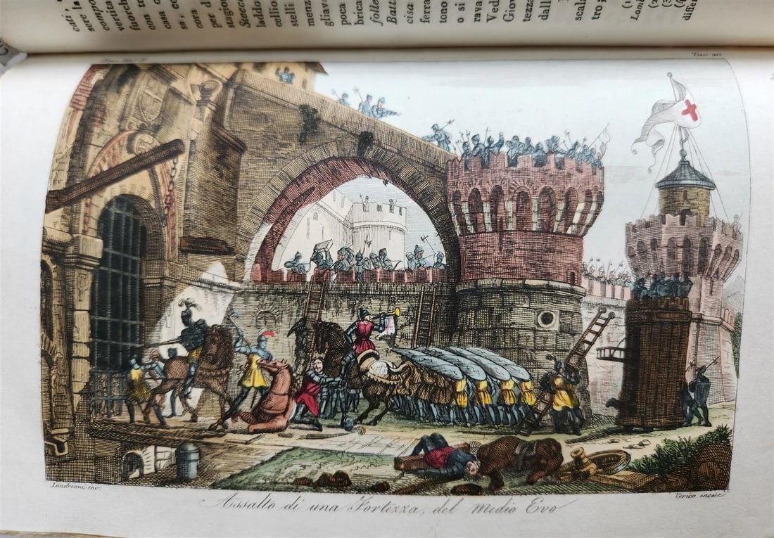 1830 ILLUSTRATED HISTORY of CAVALRY CHIVALRY antique in ITALIAN - 18