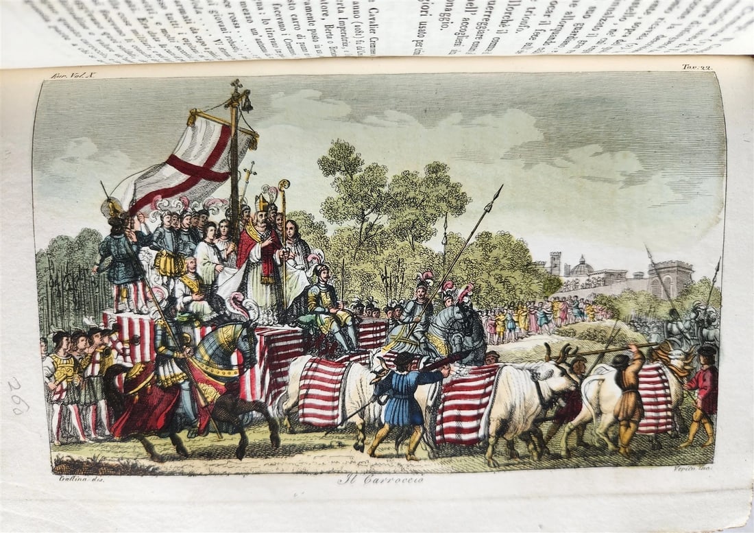 1830 ILLUSTRATED HISTORY of CAVALRY CHIVALRY antique in ITALIAN - 19