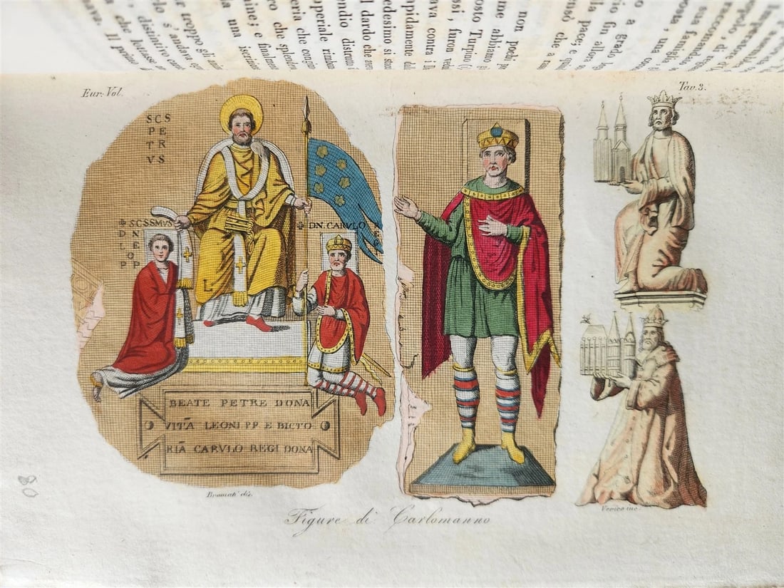 1830 ILLUSTRATED HISTORY of CAVALRY CHIVALRY antique in ITALIAN - 7