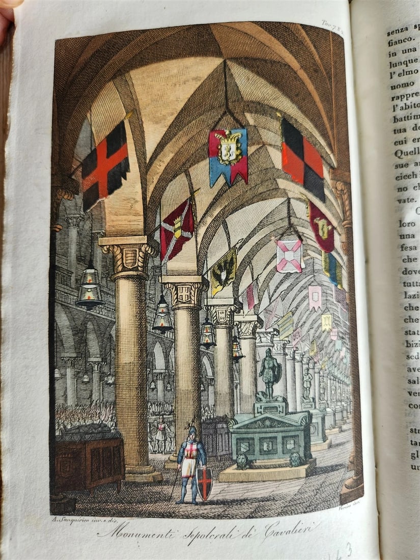 1830 ILLUSTRATED HISTORY of CAVALRY CHIVALRY antique in ITALIAN - 9