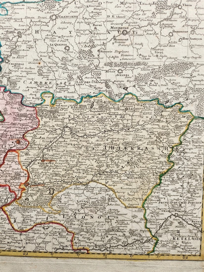 1746 PICARDIE FRANCE antique MAP Pas-de-Calais by Homann - 6