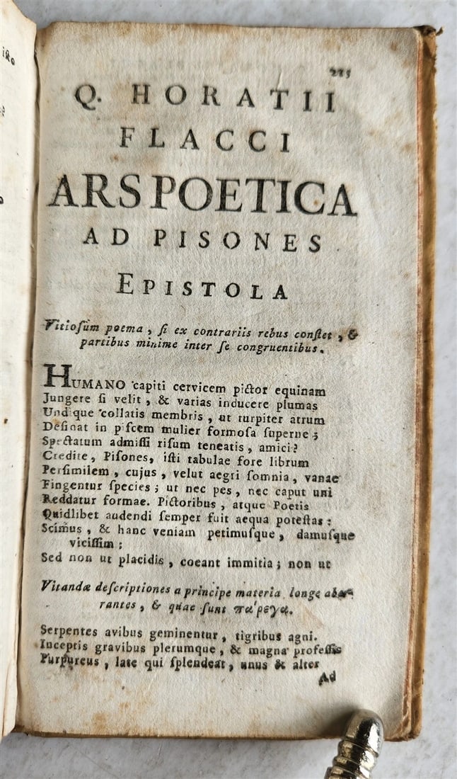 1785 HORACE POETRY antique VELLUM BOUND - 11