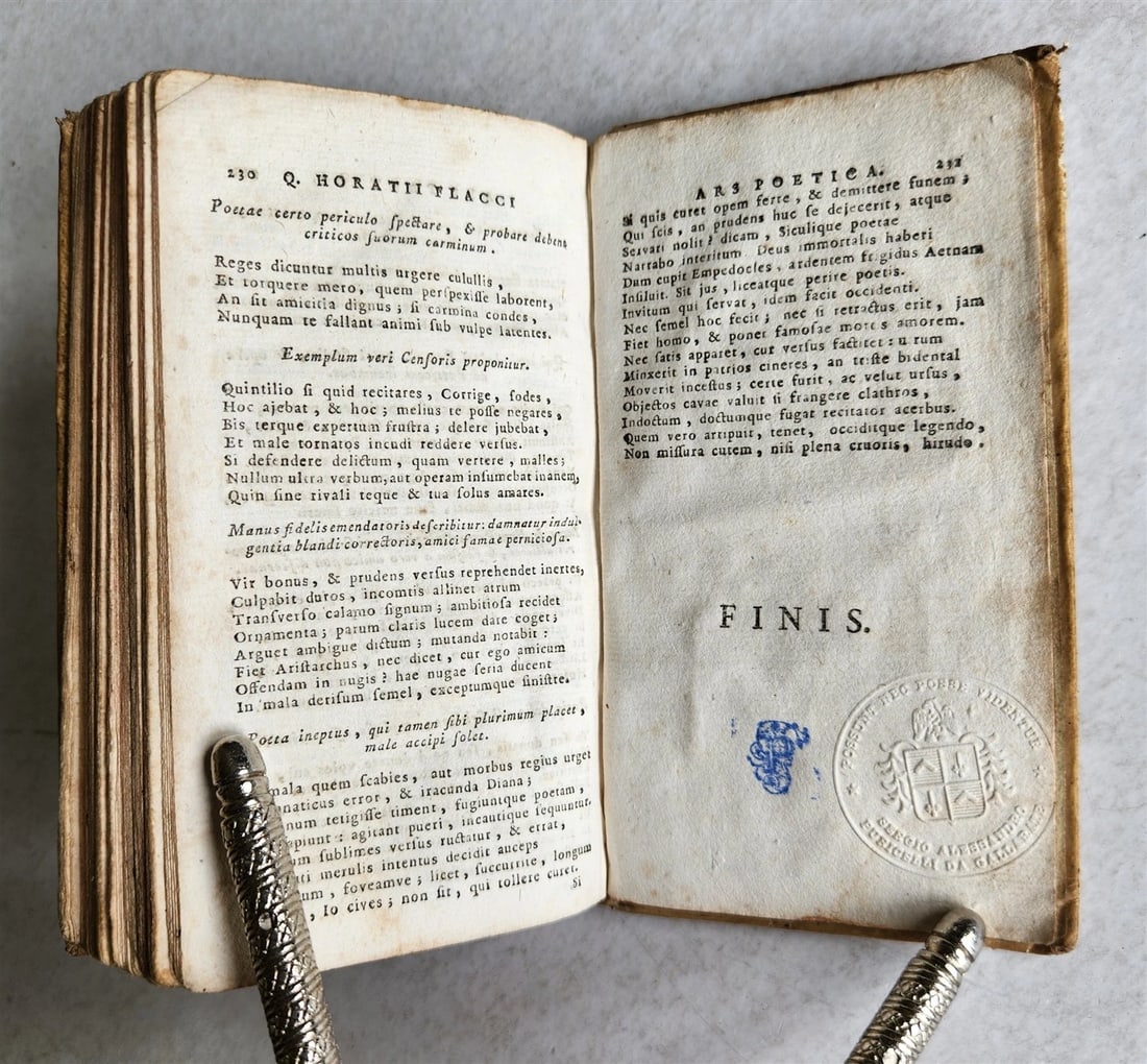 1785 HORACE POETRY antique VELLUM BOUND - 12