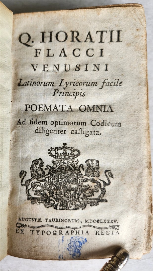 1785 HORACE POETRY antique VELLUM BOUND - 7