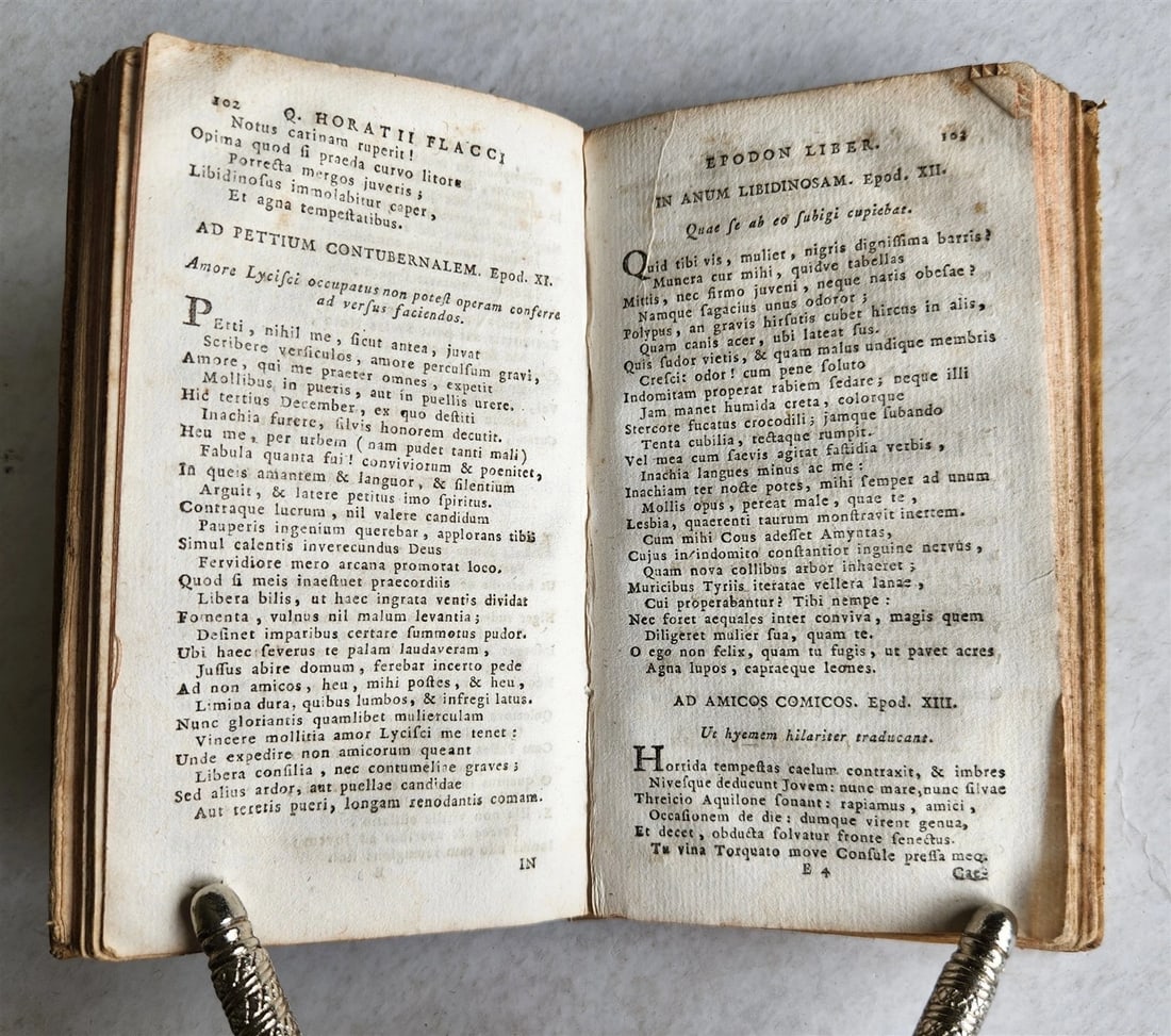 1785 HORACE POETRY antique VELLUM BOUND - 9