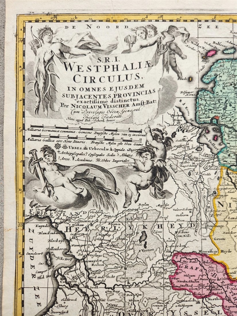 1689 GERMANY WESTPHALIAE CIRCULUS antique MAP by N. Visscher - Peter Schenk - 3