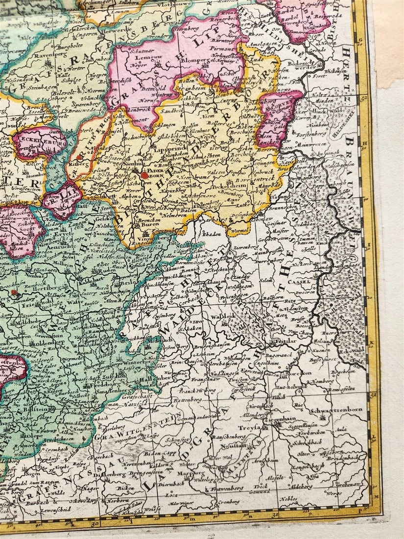 1689 GERMANY WESTPHALIAE CIRCULUS antique MAP by N. Visscher - Peter Schenk - 5