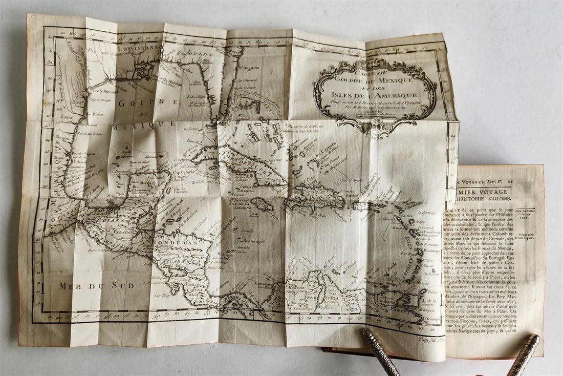 1754 HISTOIRE des VOYAGES antique vol.45 illustrated CUBA PANAMA VENEZUELA (1 of 9)