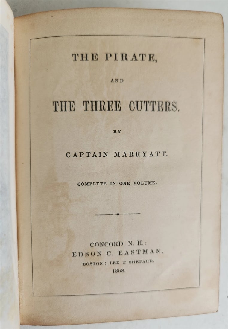 1868 THE PIRATE and THE THREE CUTTERS by Captain Marryatt ILLUSTRATED antique - 2