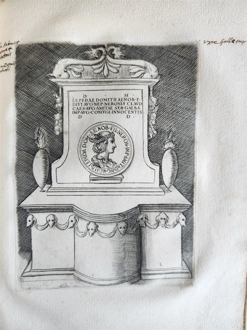 1600 ILLUSTRATED ROMAN EMPRESSES PORTRAITS antique 55 COPPER PLATES - 19