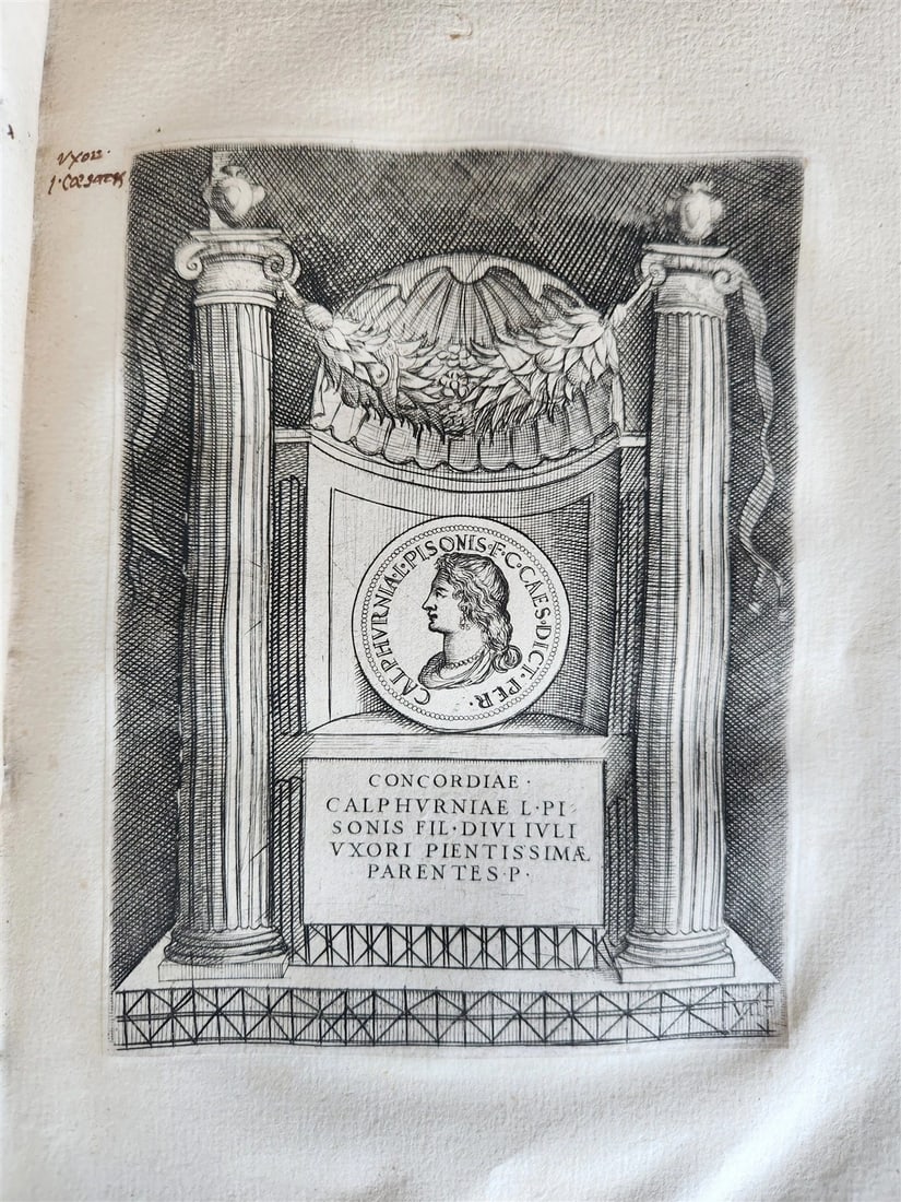 1600 ILLUSTRATED ROMAN EMPRESSES PORTRAITS antique 55 COPPER PLATES - 7