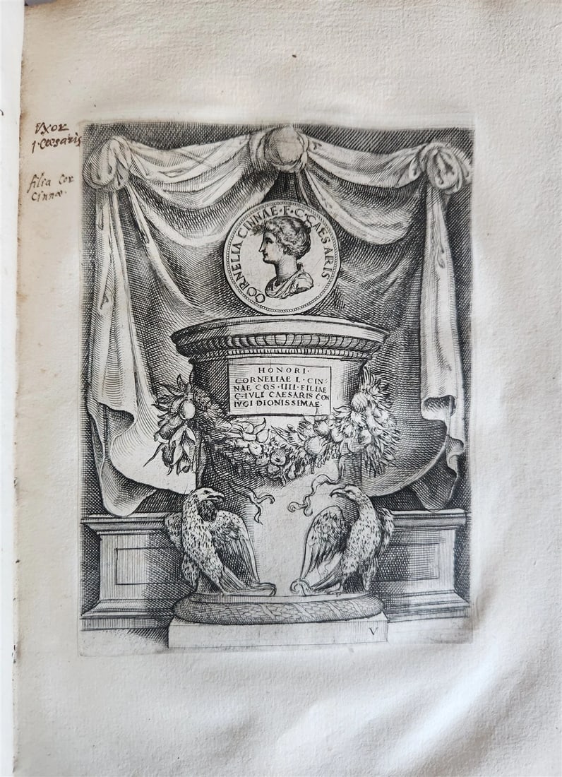 1600 ILLUSTRATED ROMAN EMPRESSES PORTRAITS antique 55 COPPER PLATES - 9